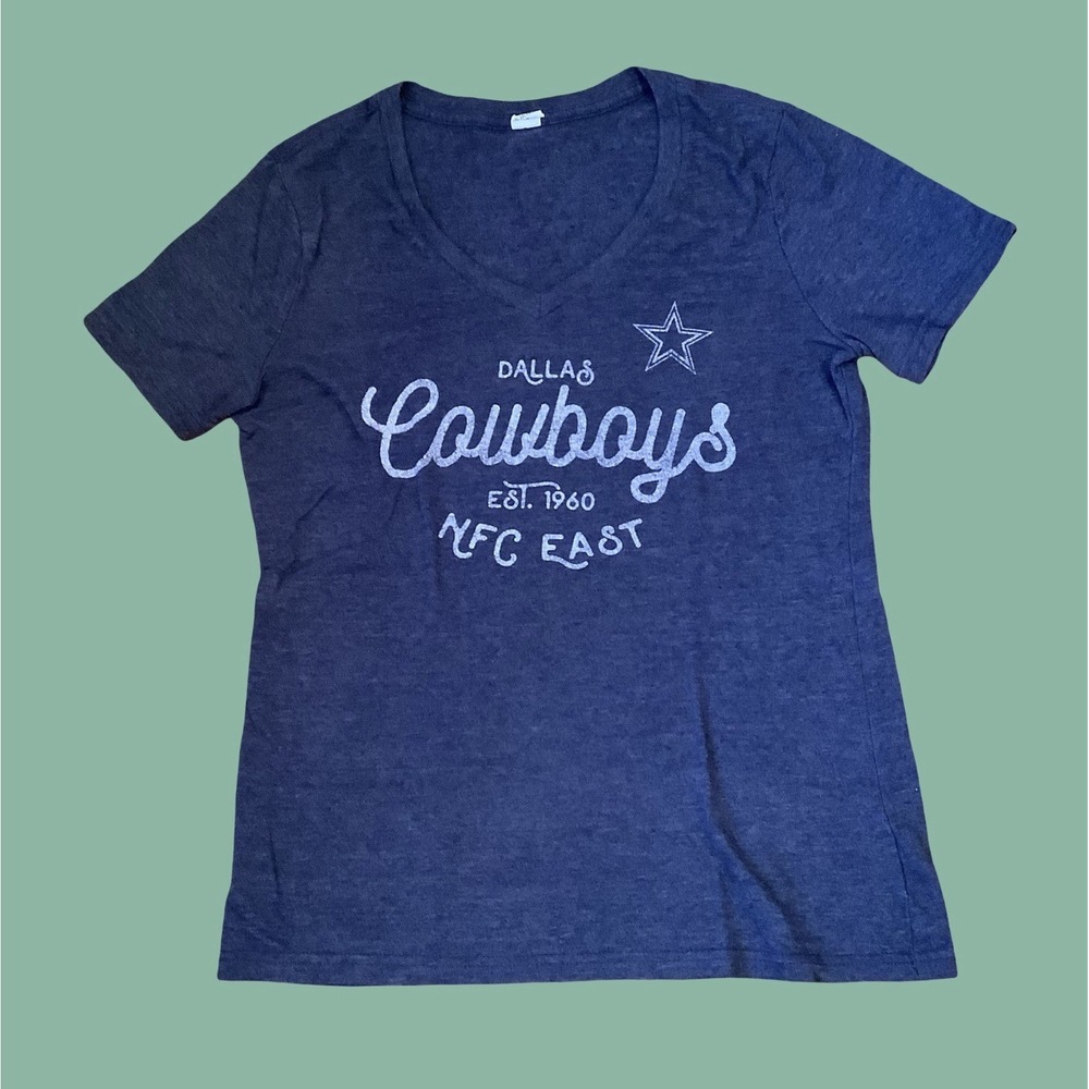Womens Dallas Cowboys Blue Tee Sports Fans Team Spirit Collectable T-Shirt Sz S